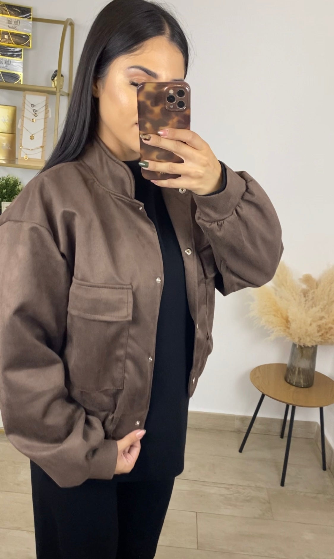 Bomber antelina marrón