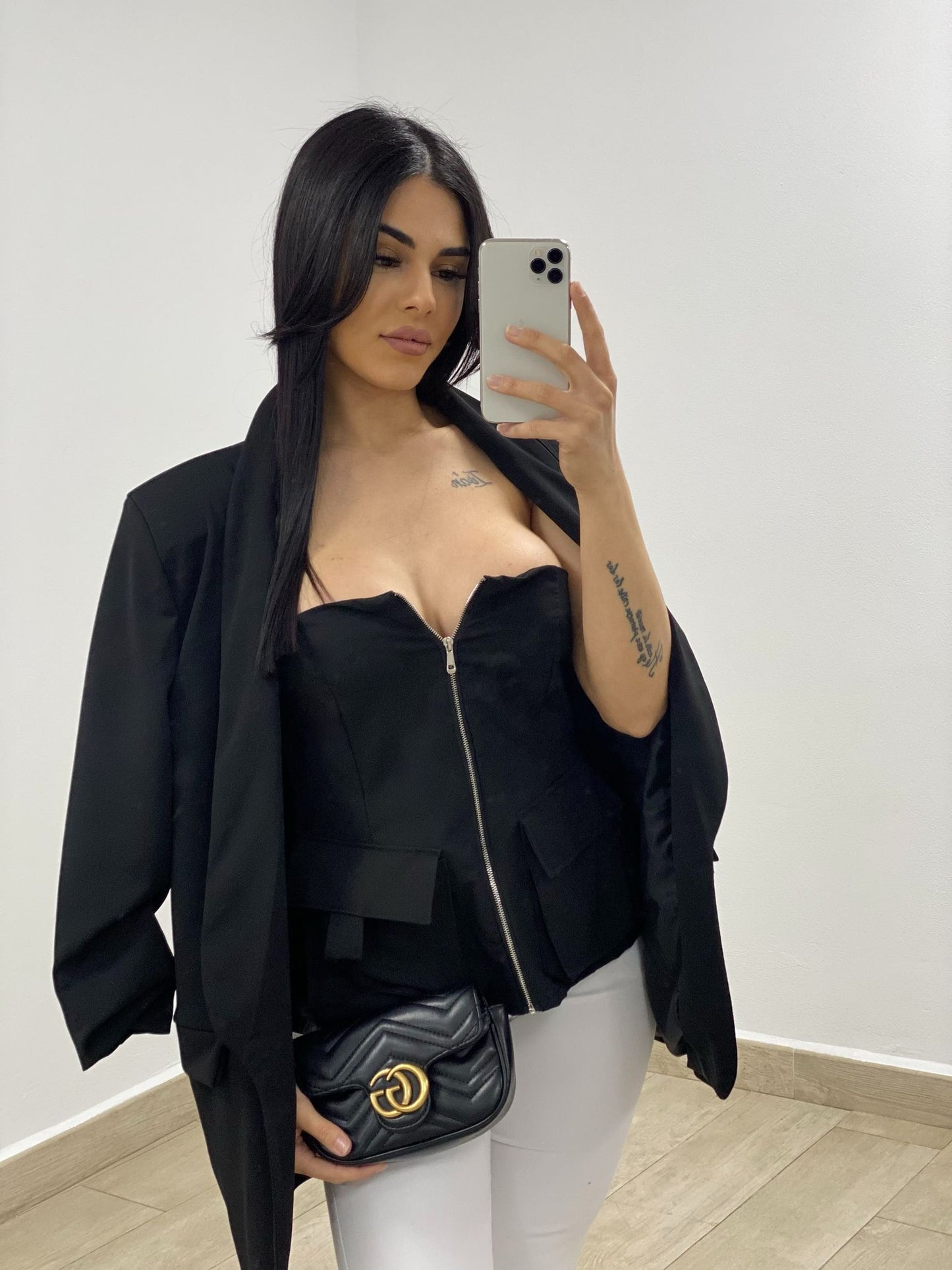 Top blazer cremallera