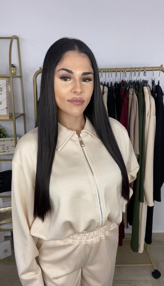 Chándal felpa beige