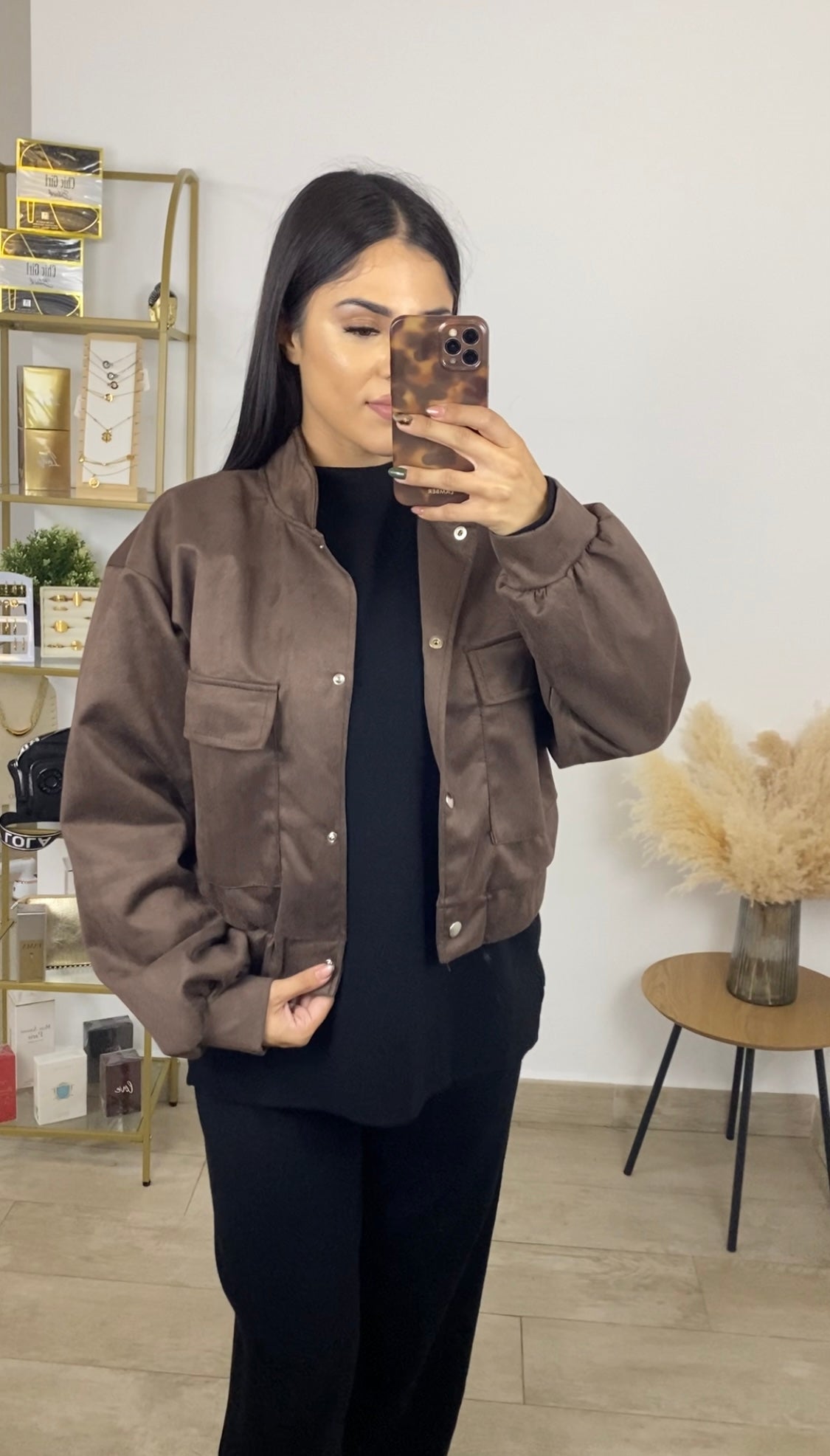 Bomber antelina marrón