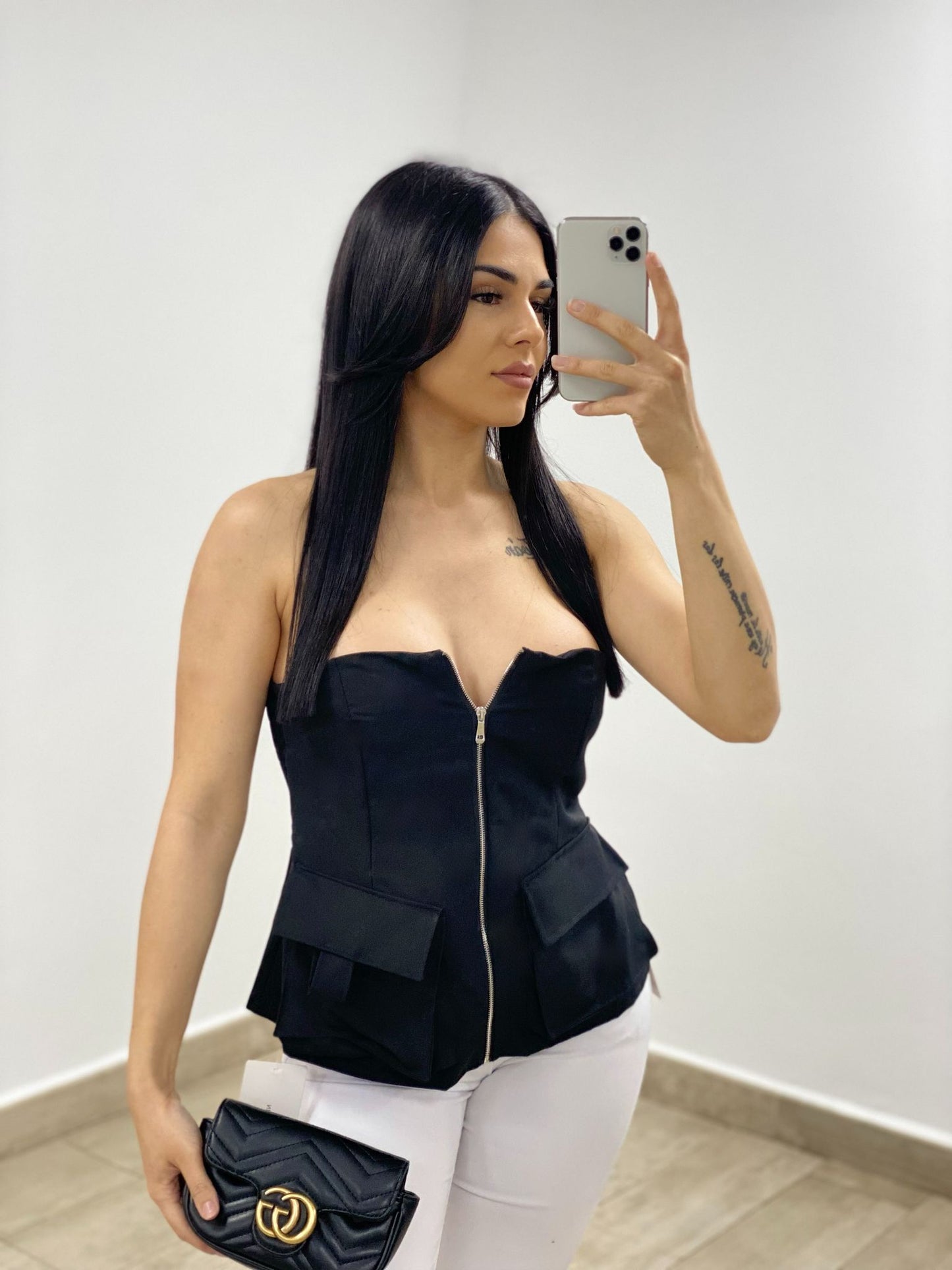Top blazer cremallera