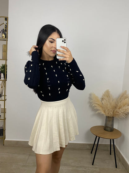 Falda punto gris
