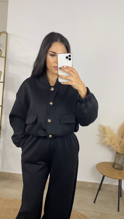 Conjunto felpa negro