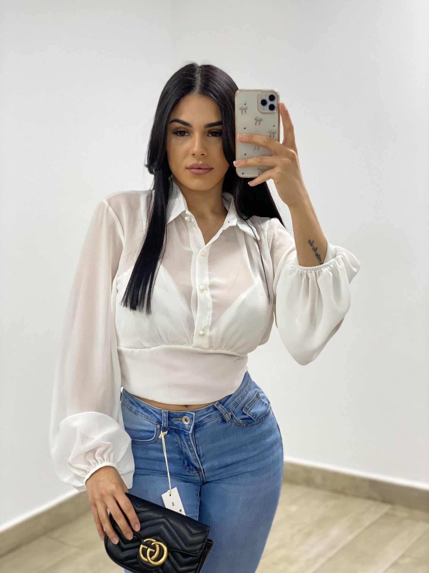 Camisa de gasa con botones