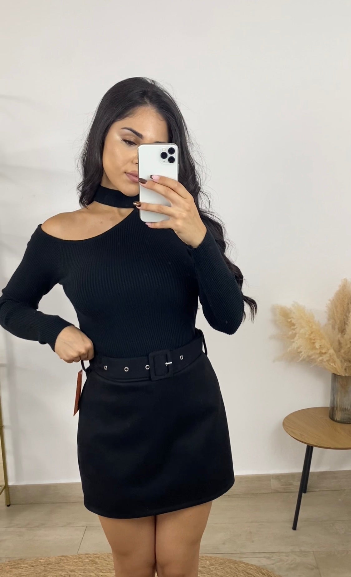 Falda pantalón ante negra