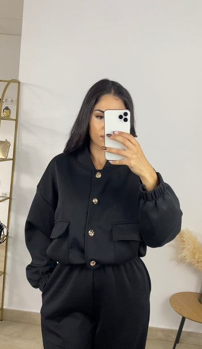 Conjunto felpa negro