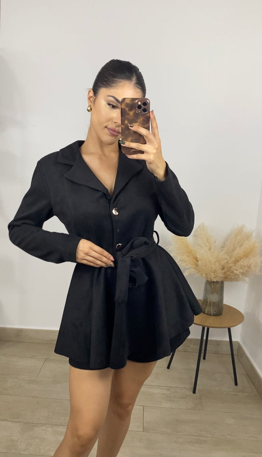Mono vestido antelina negro