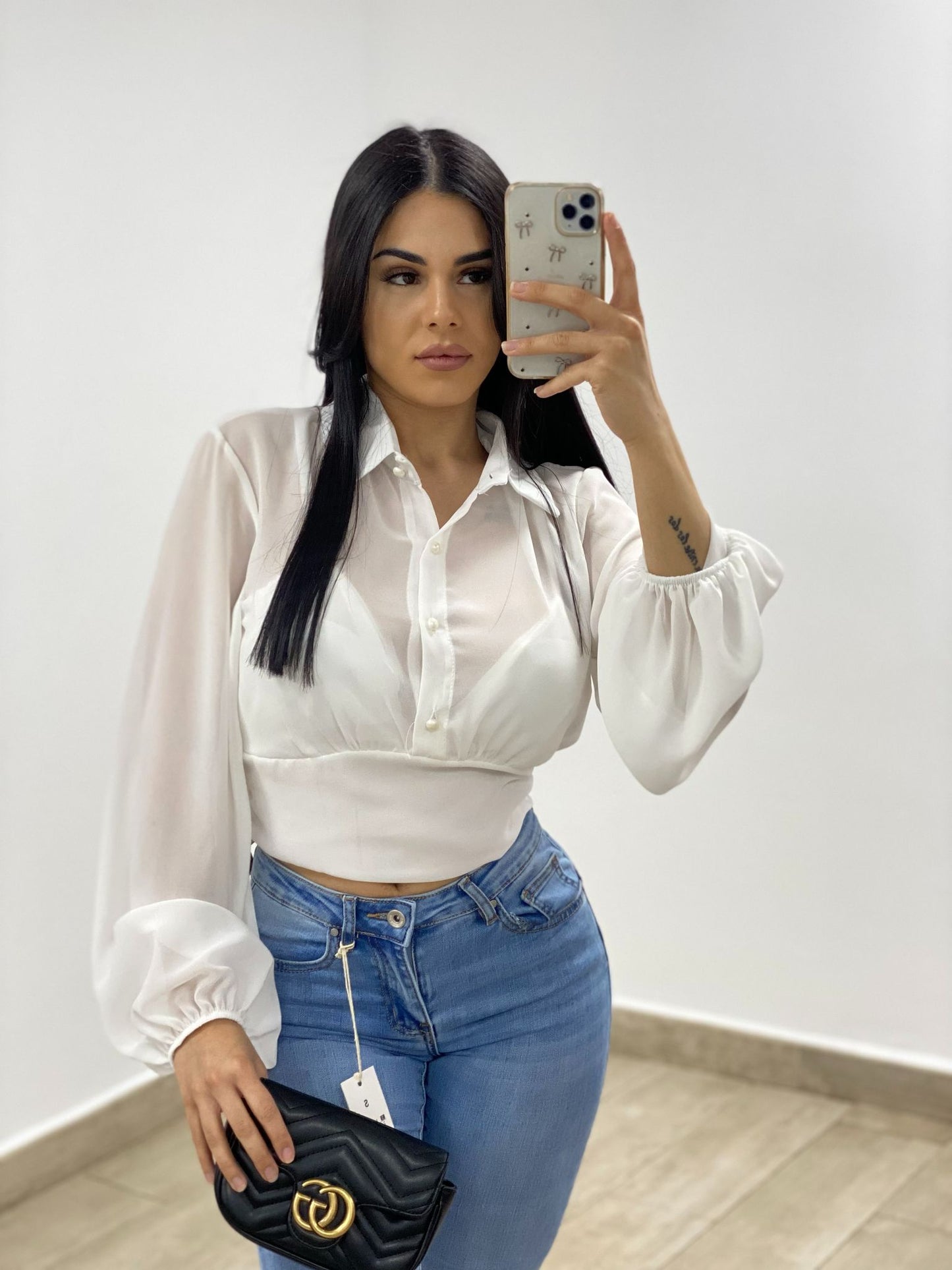 Camisa de gasa con botones