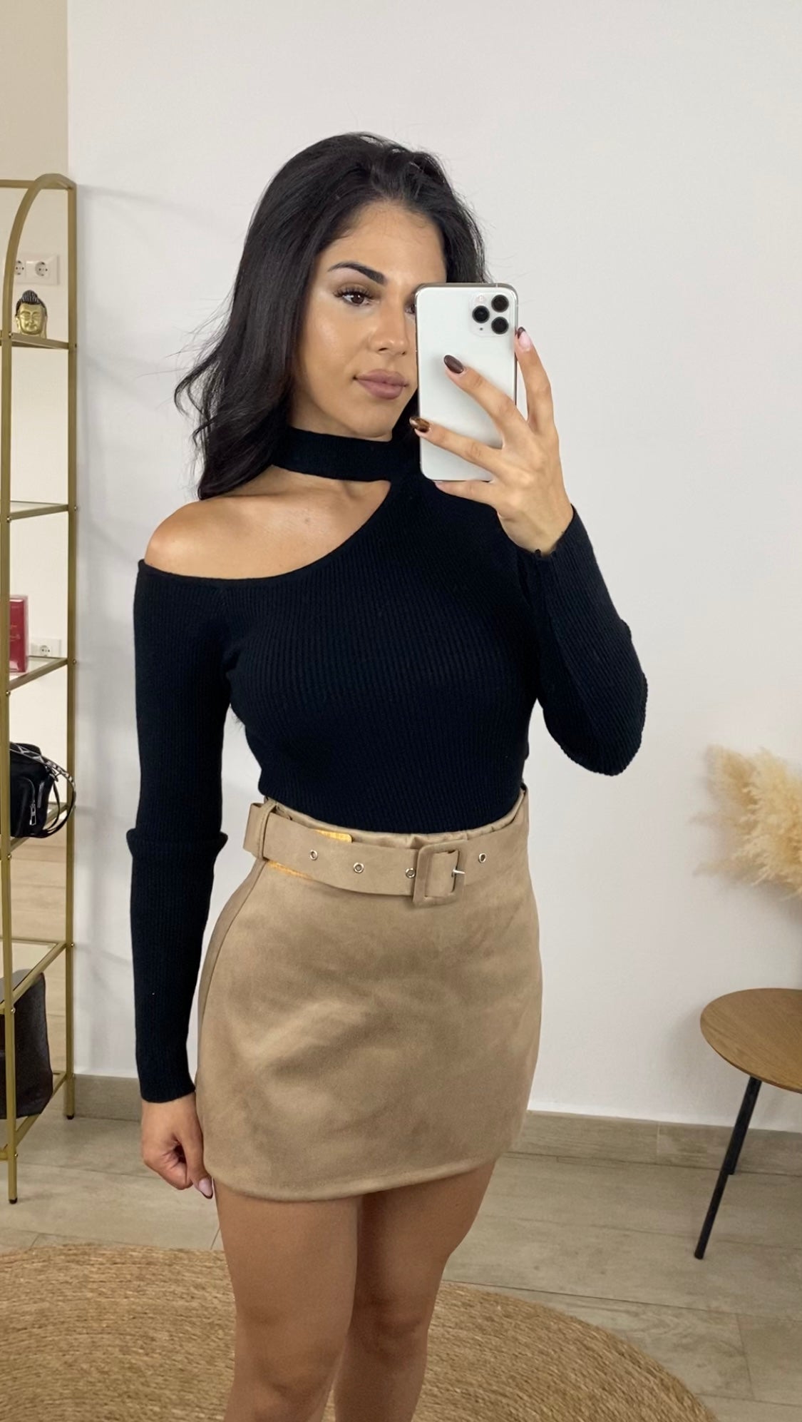 Falda pantalón ante beige