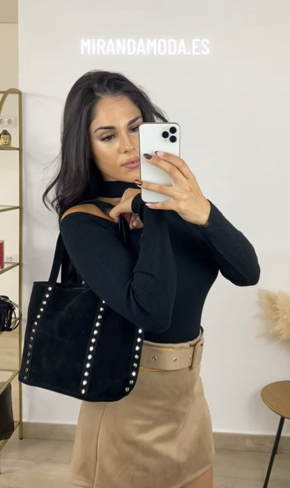 Bolso antelina negro