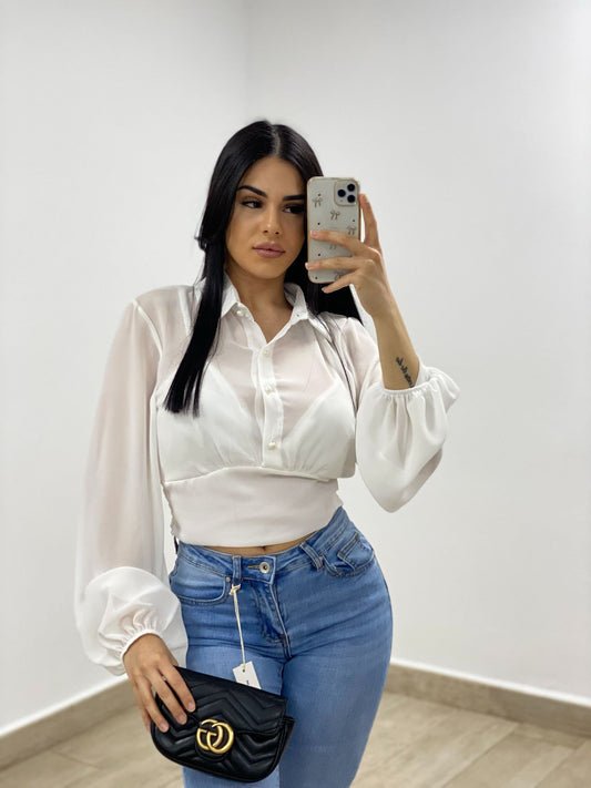 Camisa de gasa con botones